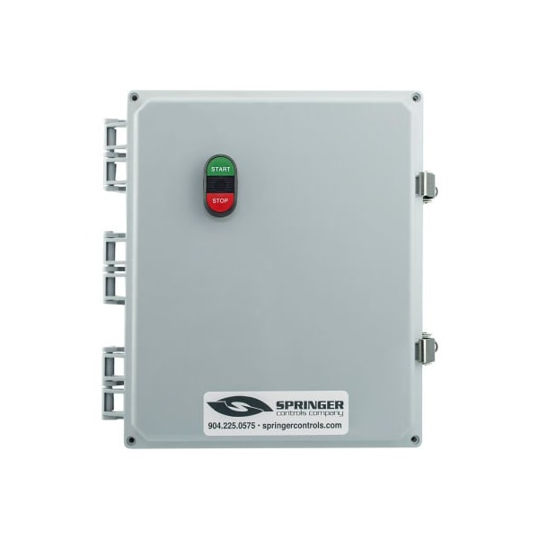 Springer Controls Co NEMA 4X Enclosed Motor Starter, 80A, 3PH, Separate Coil Voltage, Start/Stop, 250-500V, 65-78A AF8006P2K-4X - main